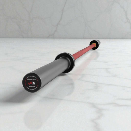 Red Shaft Olympic Barbell – 20 kg Chrome & Zinc Bar