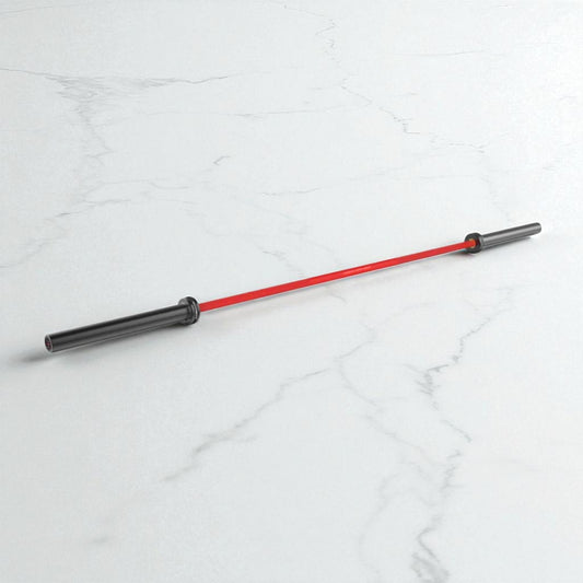 Red Shaft Olympic Barbell – 20 kg Chrome & Zinc Bar for Powerlifting & CrossFit