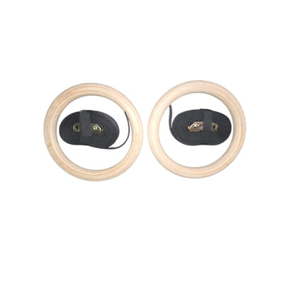 Wooden Gym Rings with Adjustable Straps