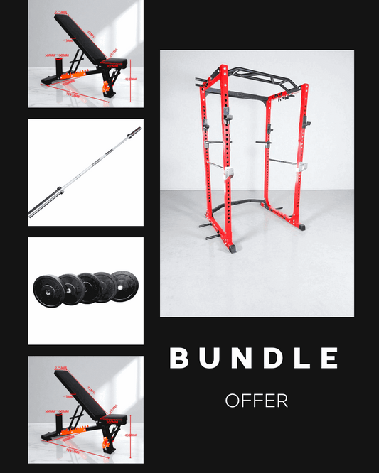 Ultimate Strength Training Combo – Power Rack + Bench + Bumper Plates
