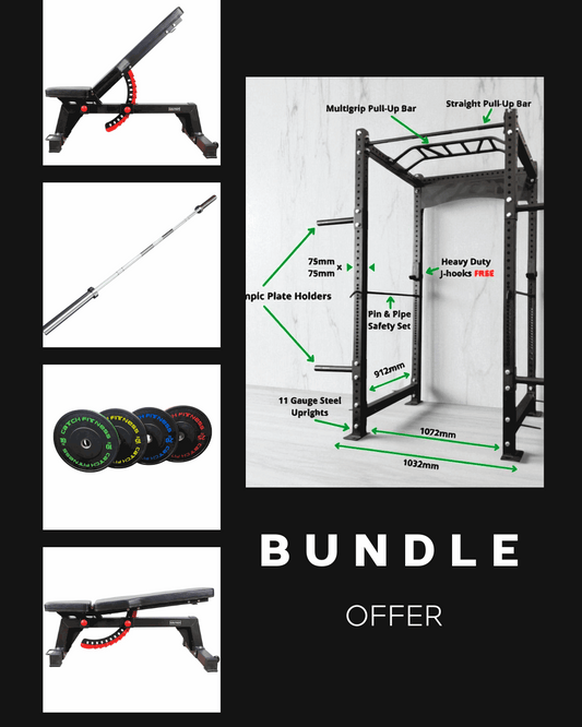 Ultimate Strength Combo – Rack • Bench • Barbell •Plates